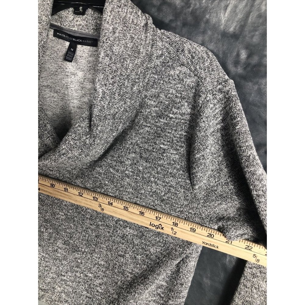 White House Black Market Women’s Sweater Gray Metallic Cowl Neck - Picture 9 of 14